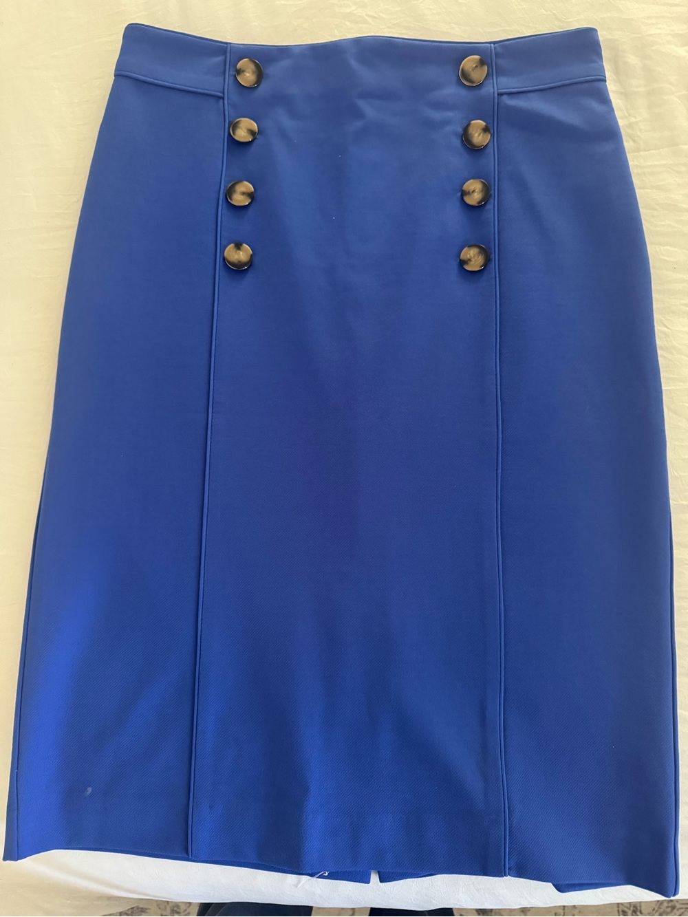 Ann Taylor Royal Blue Double-Button Pencil Skirt